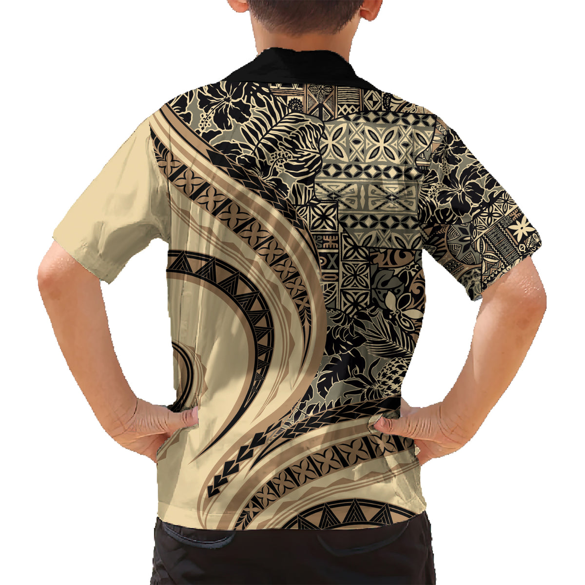 Hawaiian Hibiscus Tribal Vintage Motif Kid Hawaiian Shirt Ver 2 LT9 - Polynesian Pride