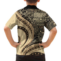 Hawaiian Hibiscus Tribal Vintage Motif Kid Hawaiian Shirt Ver 2 LT9 - Polynesian Pride