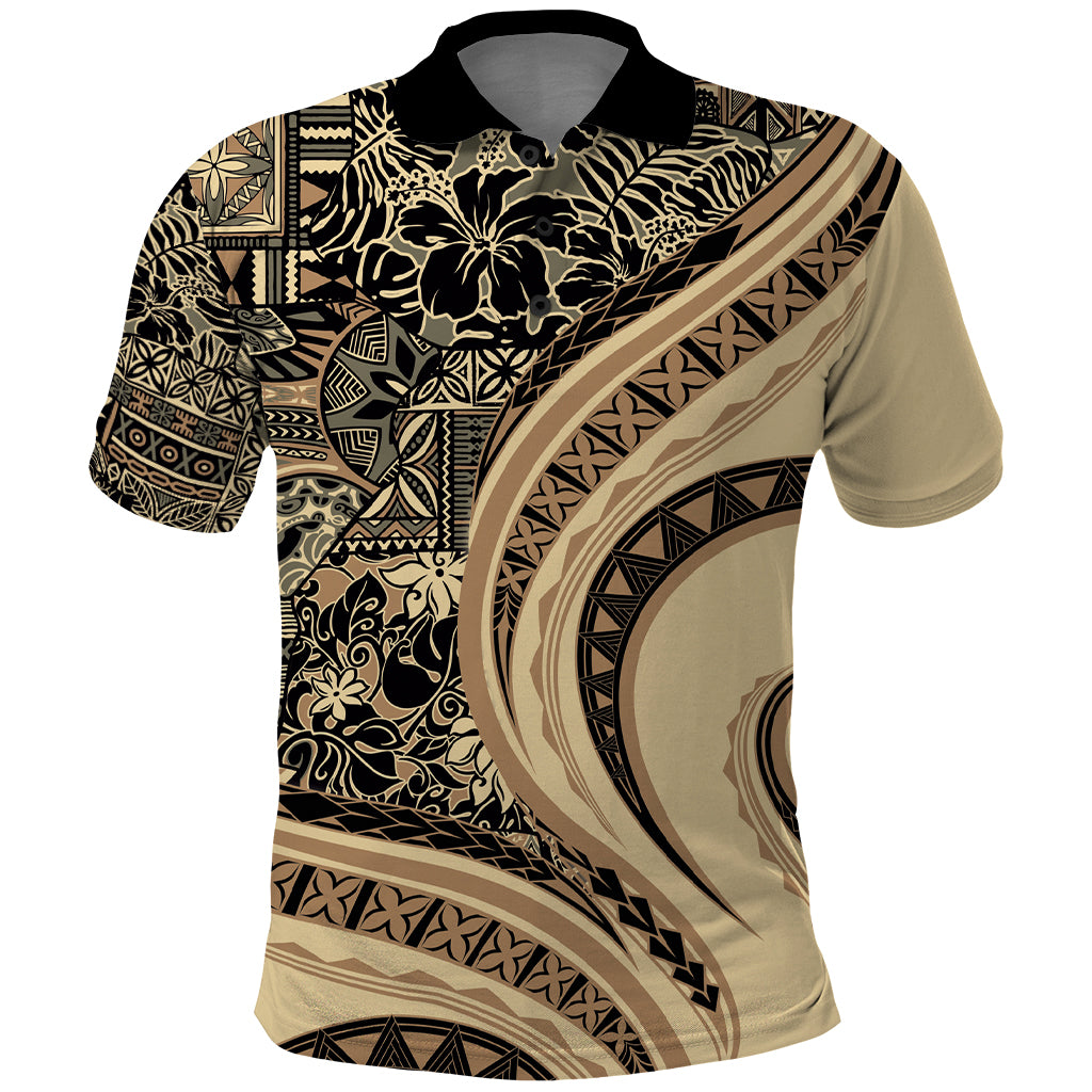 Hawaiian Hibiscus Tribal Vintage Motif Polo Shirt Ver 2