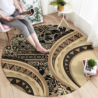 Hawaiian Hibiscus Tribal Vintage Motif Round Carpet Ver 2 LT9 - Polynesian Pride