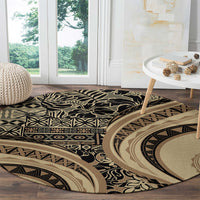 Hawaiian Hibiscus Tribal Vintage Motif Round Carpet Ver 2 LT9 - Polynesian Pride