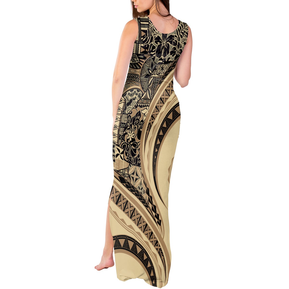 Hawaiian Hibiscus Tribal Vintage Motif Tank Maxi Dress Ver 2 LT9 - Polynesian Pride