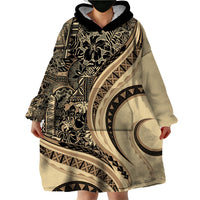 Hawaiian Hibiscus Tribal Vintage Motif Wearable Blanket Hoodie Ver 2 LT9 - Polynesian Pride