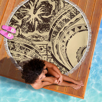 Hawaiian Hibiscus Tribal Vintage Motif Beach Blanket Ver 3