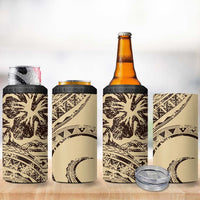 Hawaiian Hibiscus Tribal Vintage Motif 4 in 1 Can Cooler Tumbler Ver 3