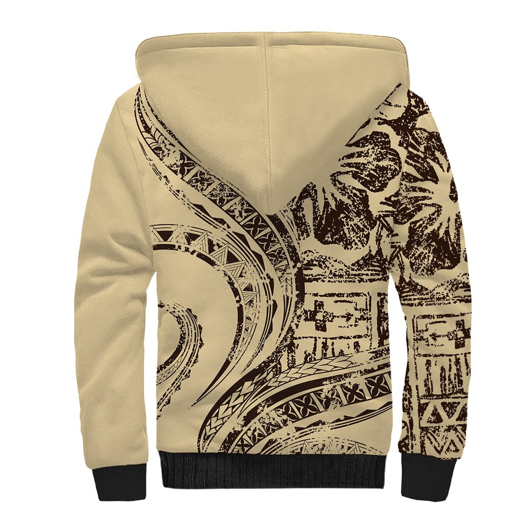 Hawaiian Hibiscus Tribal Vintage Motif Sherpa Hoodie Ver 3 LT9 - Polynesian Pride