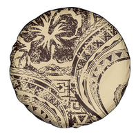 Hawaiian Hibiscus Tribal Vintage Motif Spare Tire Cover Ver 3