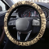 Hawaiian Hibiscus Tribal Vintage Motif Steering Wheel Cover Ver 3