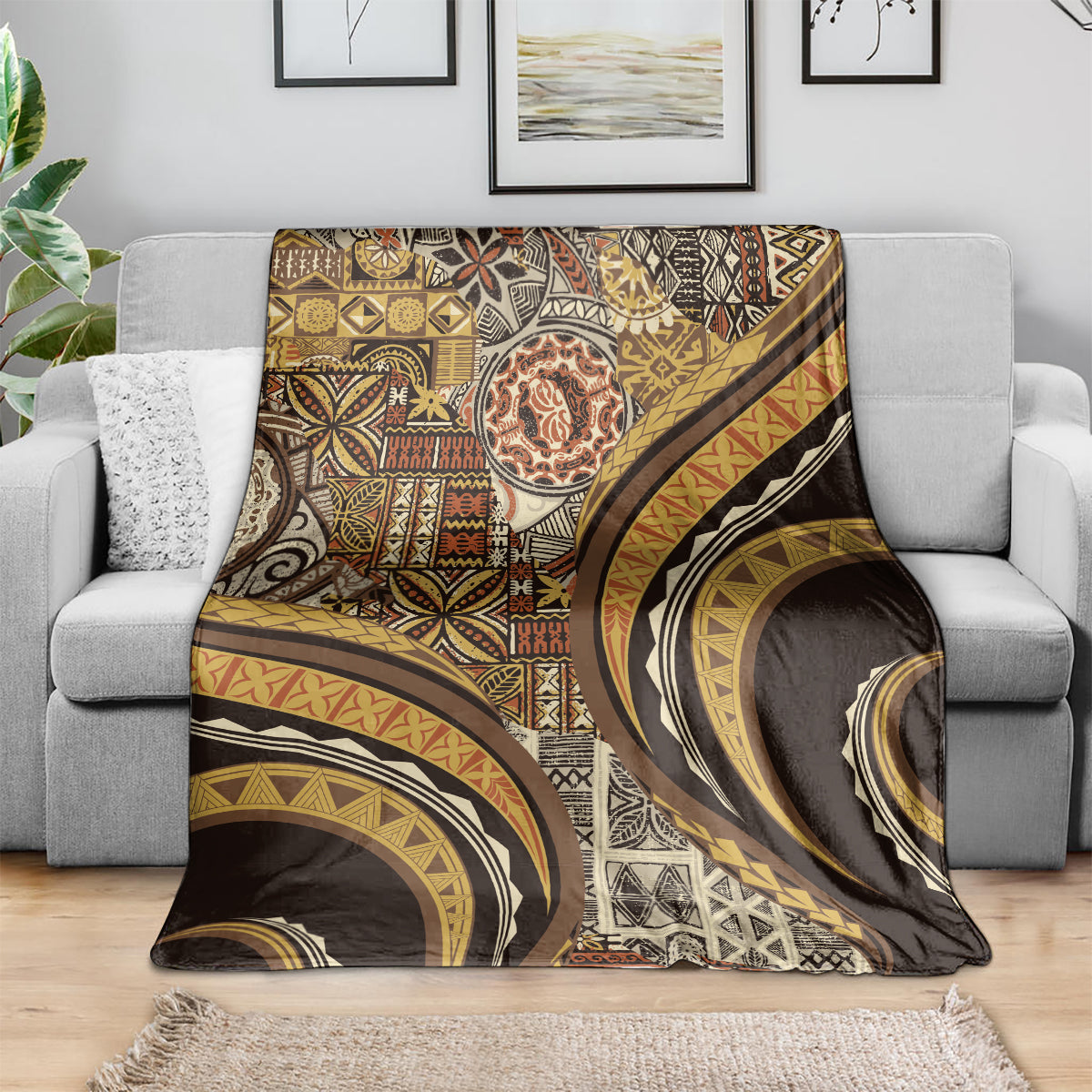 Hawaiian Hibiscus Tribal Vintage Motif Blanket Ver 4 LT9 - Polynesian Pride