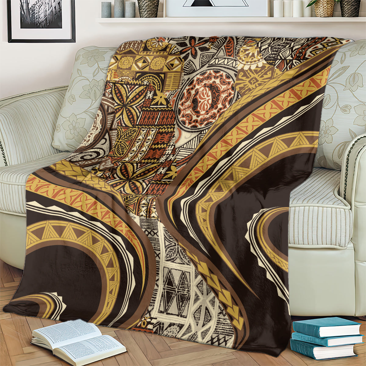 Hawaiian Hibiscus Tribal Vintage Motif Blanket Ver 4 LT9 - Polynesian Pride
