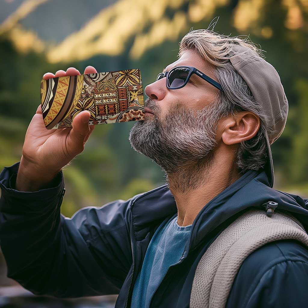 Hawaiian Hibiscus Tribal Vintage Motif 4 in 1 Can Cooler Tumbler Ver 4