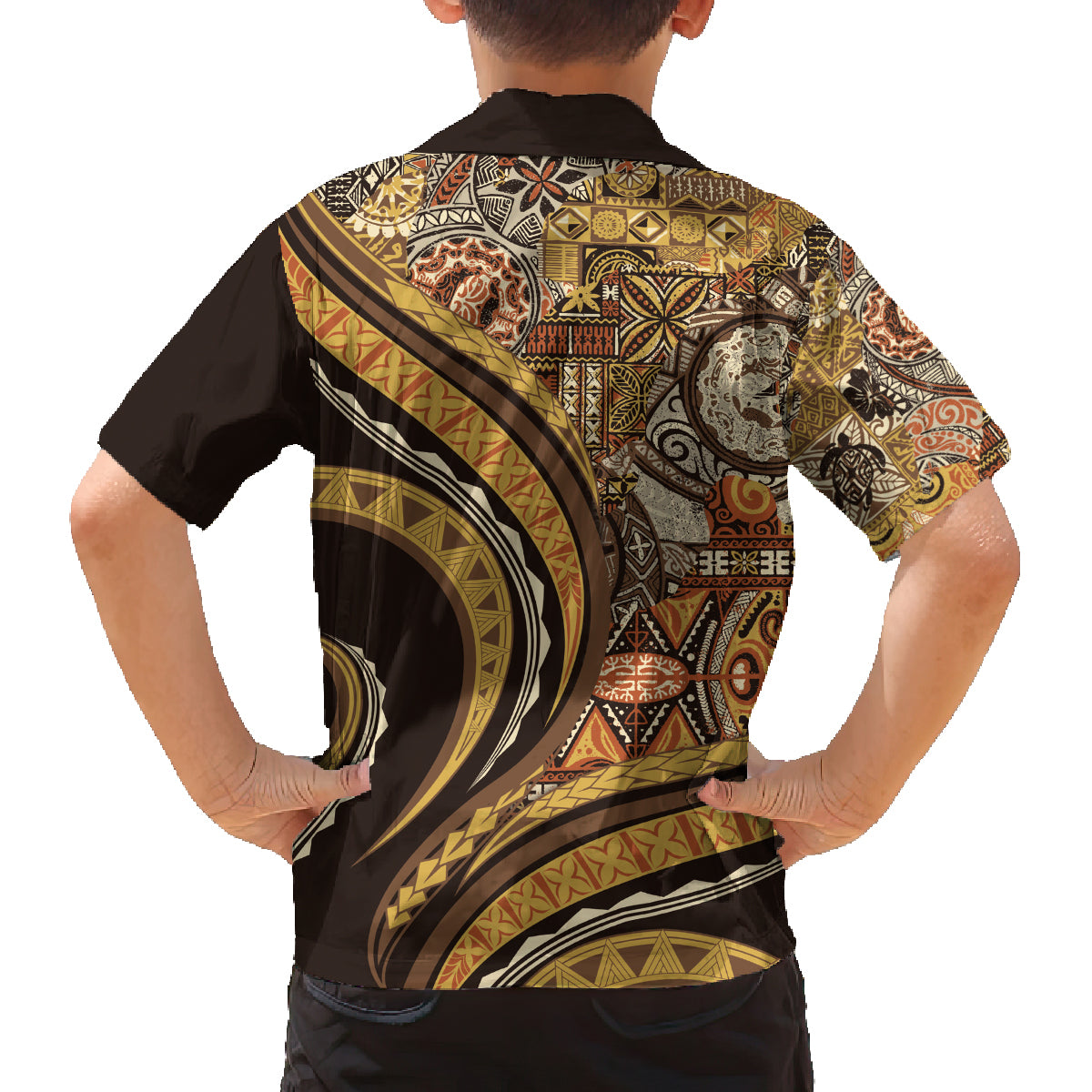 Hawaiian Hibiscus Tribal Vintage Motif Family Matching Summer Maxi Dress and Hawaiian Shirt Ver 4