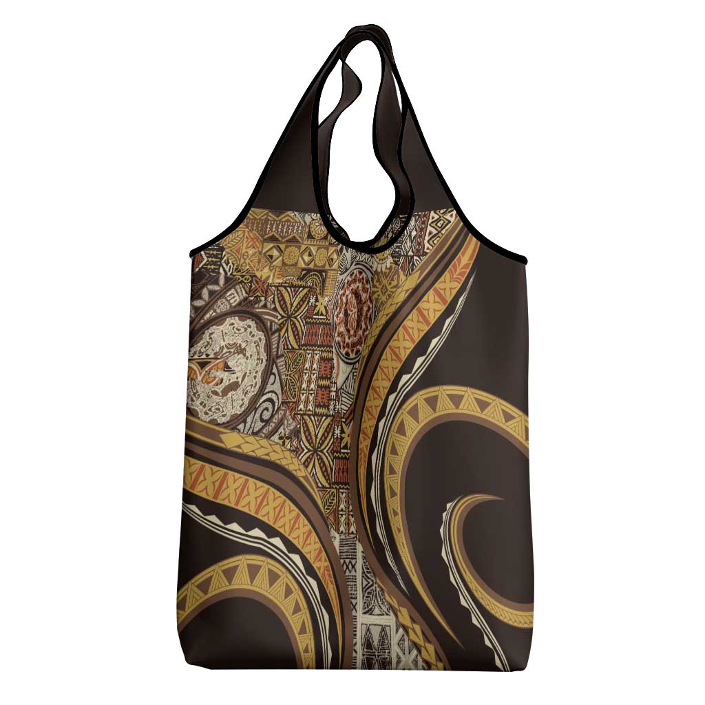 Hawaiian Hibiscus Tribal Vintage Motif Grocery Bag Ver 4