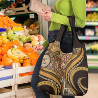 Hawaiian Hibiscus Tribal Vintage Motif Grocery Bag Ver 4