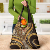 Hawaiian Hibiscus Tribal Vintage Motif Grocery Bag Ver 4