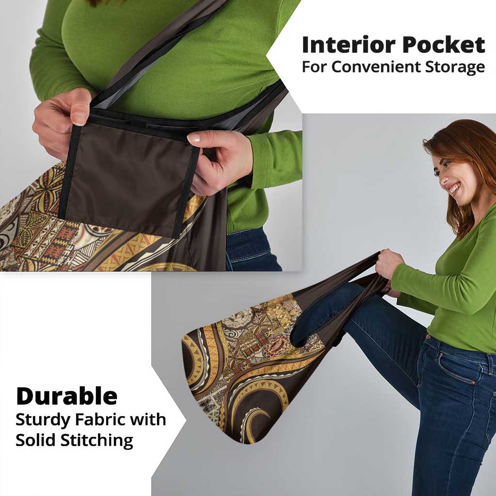 Hawaiian Hibiscus Tribal Vintage Motif Grocery Bag Ver 4