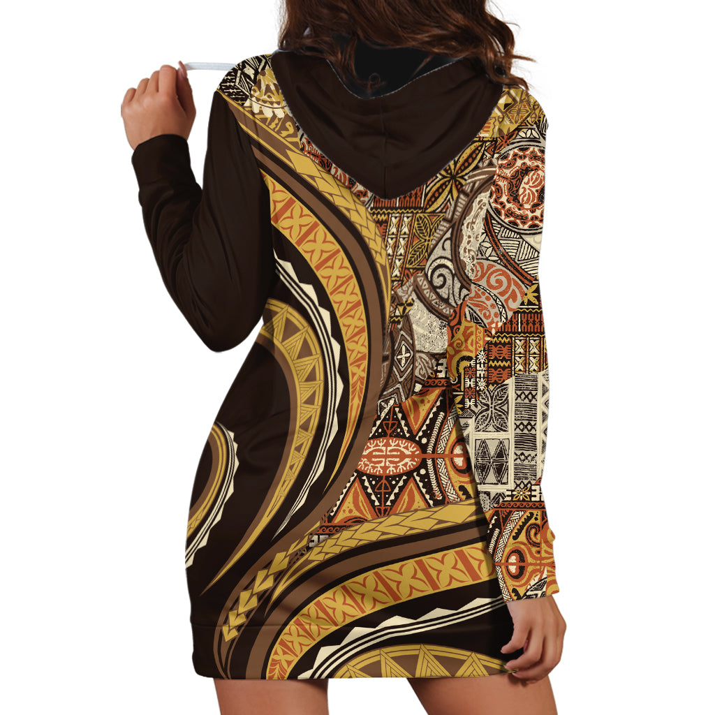 Hawaiian Hibiscus Tribal Vintage Motif Hoodie Dress Ver 4