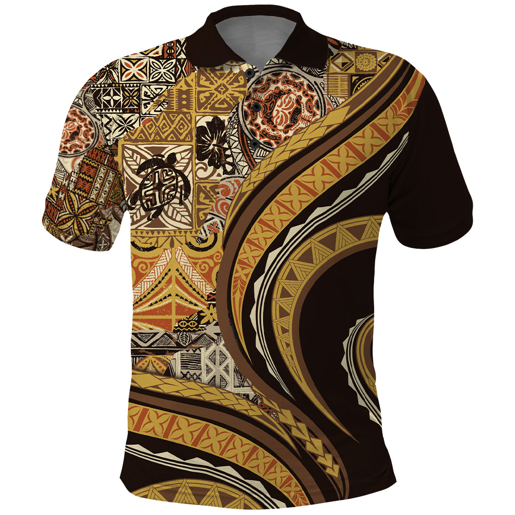 Hawaiian Hibiscus Tribal Vintage Motif Polo Shirt Ver 4