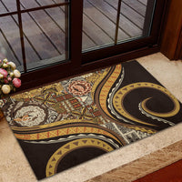 Hawaiian Hibiscus Tribal Vintage Motif Rubber Doormat Ver 4 LT9 - Polynesian Pride