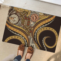 Hawaiian Hibiscus Tribal Vintage Motif Rubber Doormat Ver 4 LT9 - Polynesian Pride