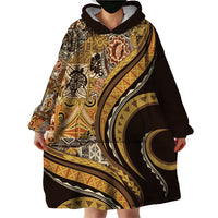Hawaiian Hibiscus Tribal Vintage Motif Wearable Blanket Hoodie Ver 4 LT9 - Polynesian Pride