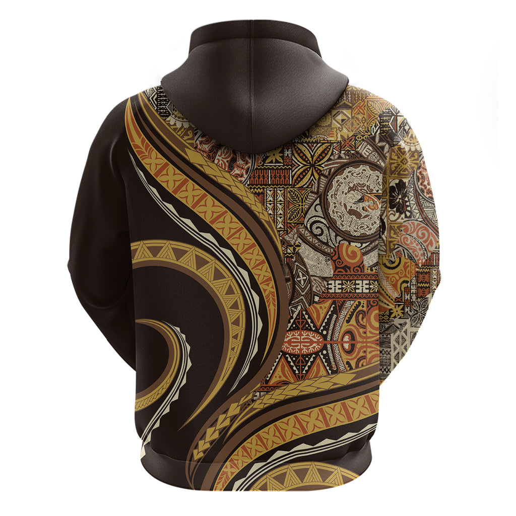 Hawaiian Hibiscus Tribal Vintage Motif Zip Hoodie Ver 4 LT9 - Polynesian Pride