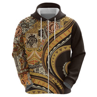 Hawaiian Hibiscus Tribal Vintage Motif Zip Hoodie Ver 4 LT9 - Polynesian Pride