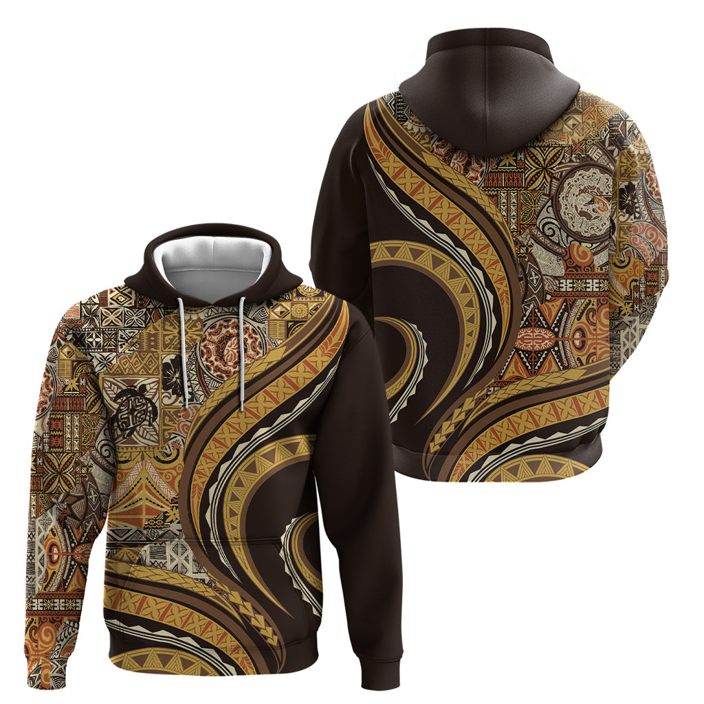 Hawaiian Hibiscus Tribal Vintage Motif Zip Hoodie Ver 4 LT9 - Polynesian Pride