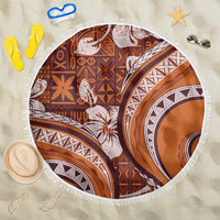 Hawaiian Hibiscus Tribal Vintage Motif Beach Blanket Ver 5 LT9 One Size 150cm Gold - Polynesian Pride