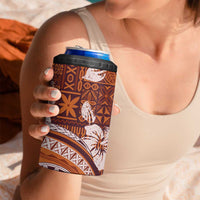 Hawaiian Hibiscus Tribal Vintage Motif 4 in 1 Can Cooler Tumbler Ver 5