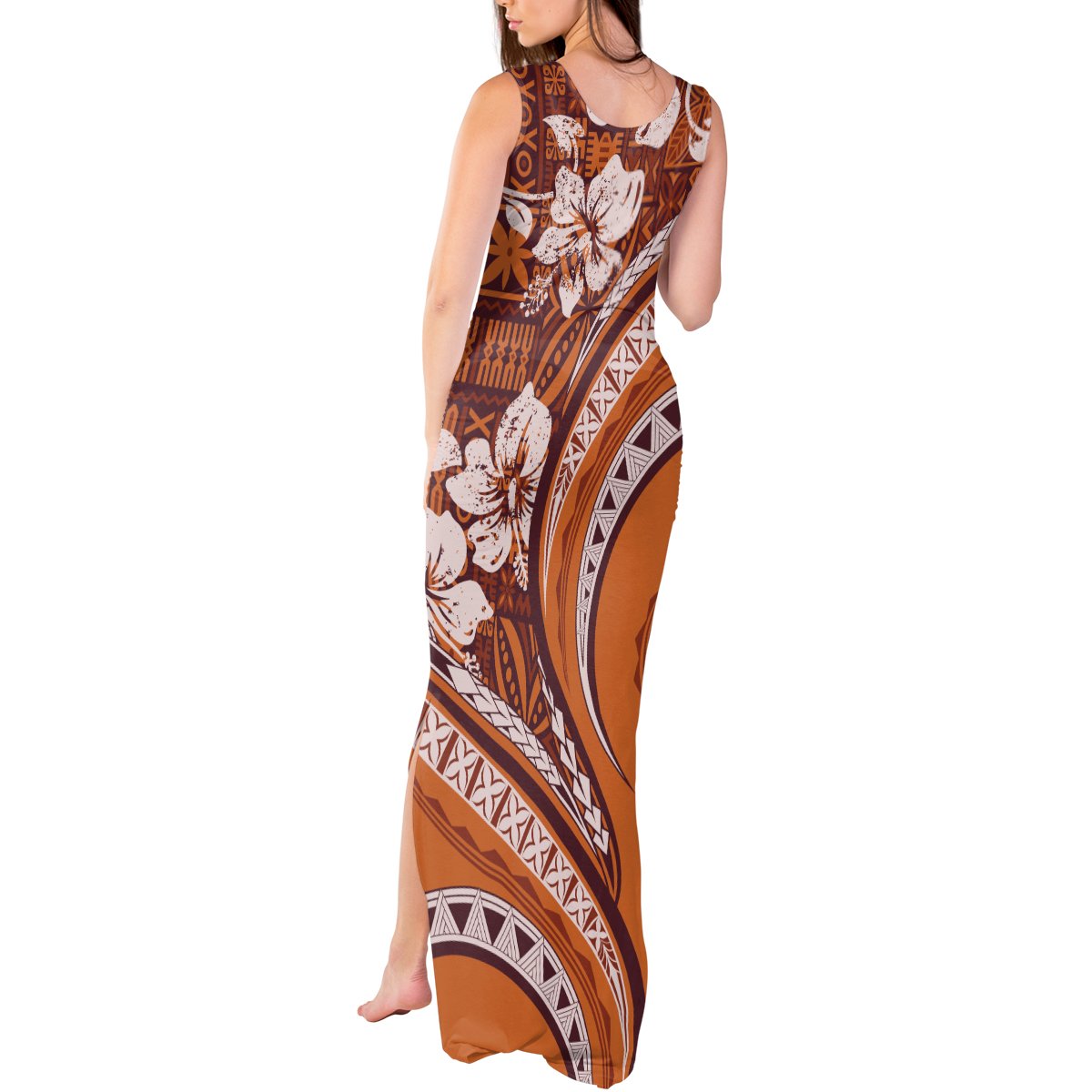 Hawaiian Hibiscus Tribal Vintage Motif Tank Maxi Dress Ver 5 LT9 - Polynesian Pride