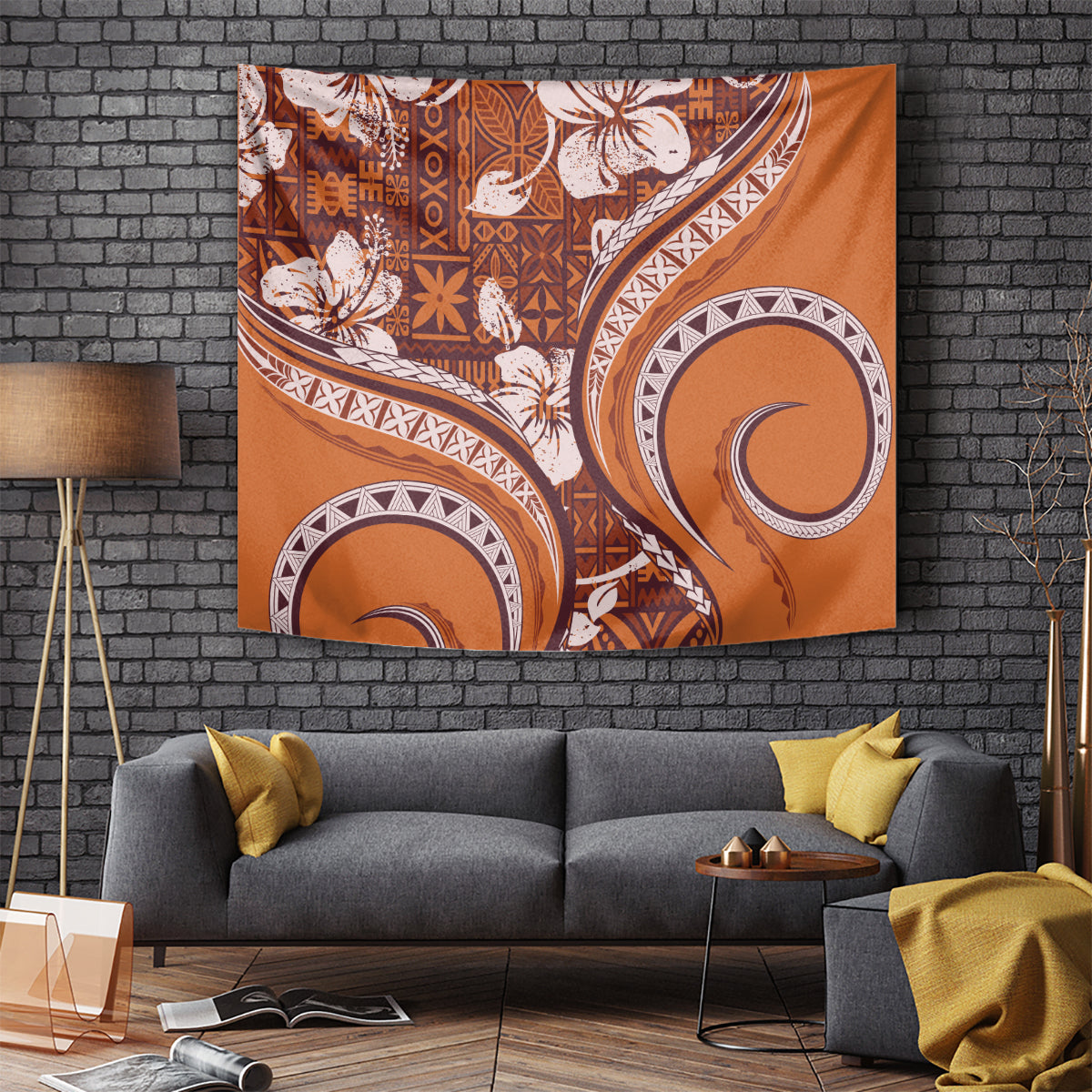 Hawaiian Hibiscus Tribal Vintage Motif Tapestry Ver 5 LT9 - Polynesian Pride