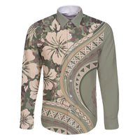 Hawaiian Hibiscus Tribal Vintage Motif Family Matching Puletasi and Hawaiian Shirt Ver 6