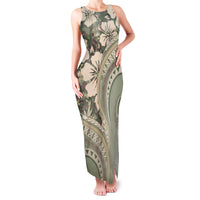 Hawaiian Hibiscus Tribal Vintage Motif Family Matching Tank Maxi Dress and Hawaiian Shirt Ver 6