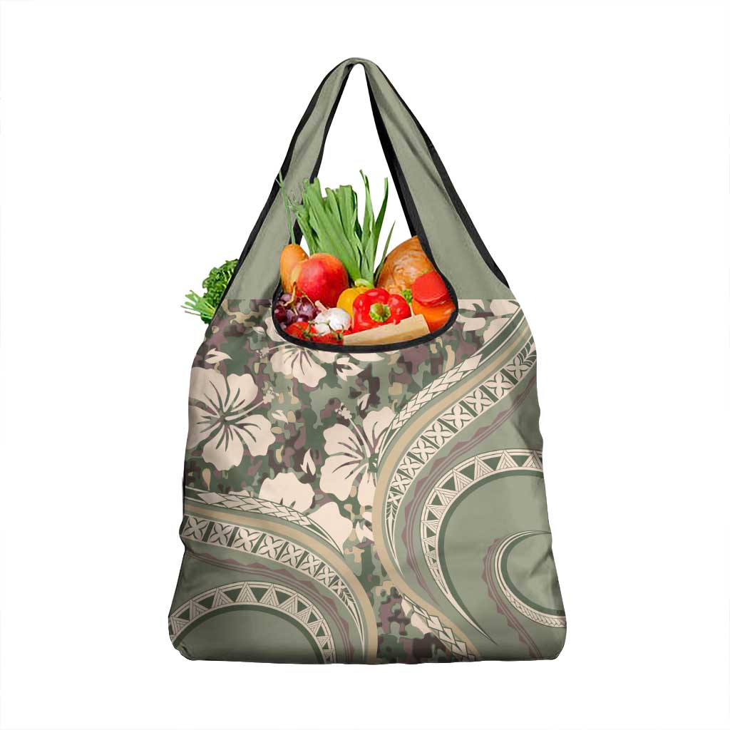 Hawaiian Hibiscus Tribal Vintage Motif Grocery Bag Ver 6