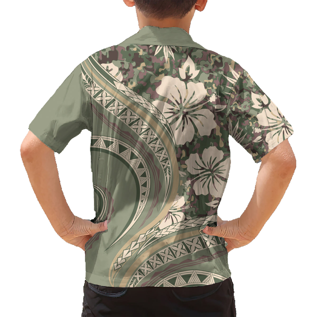 Hawaiian Hibiscus Tribal Vintage Motif Kid Hawaiian Shirt Ver 6 LT9 - Polynesian Pride