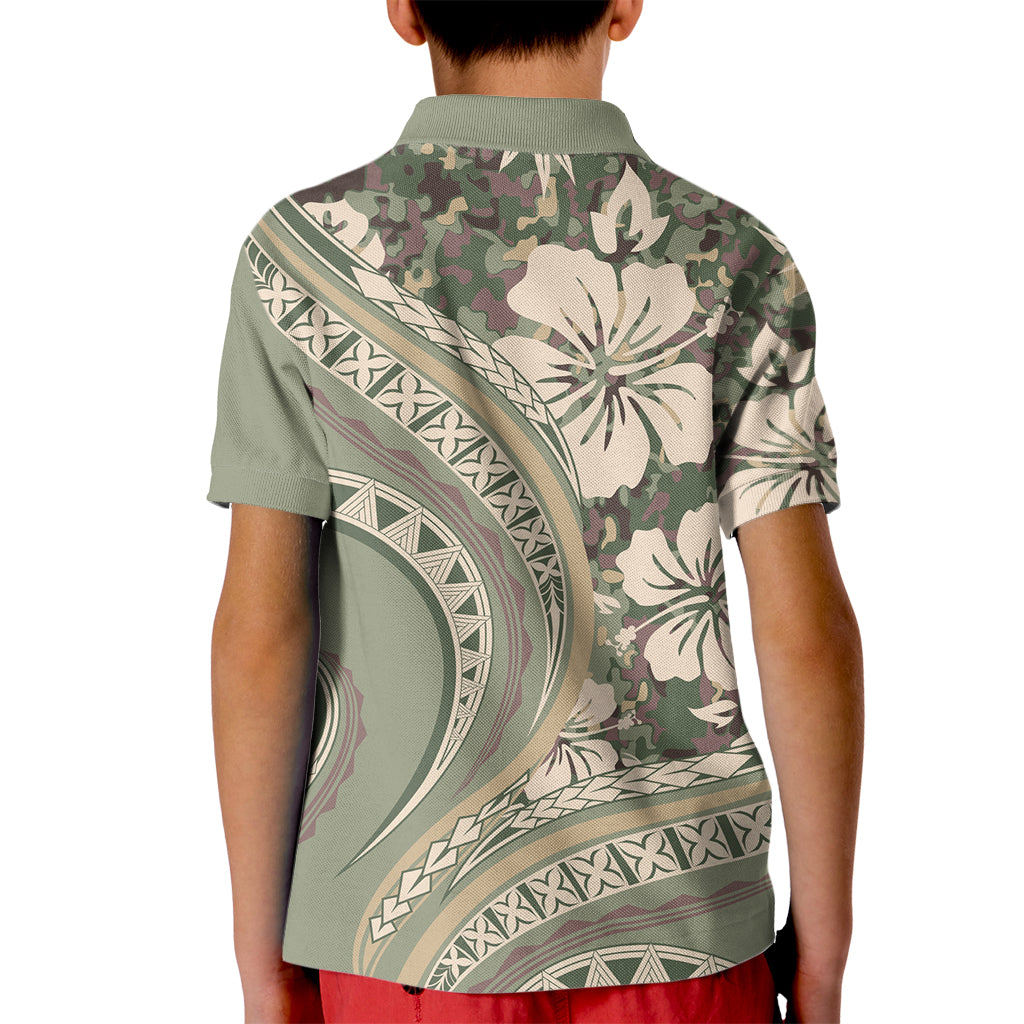 Hawaiian Hibiscus Tribal Vintage Motif Kid Polo Shirt Ver 6