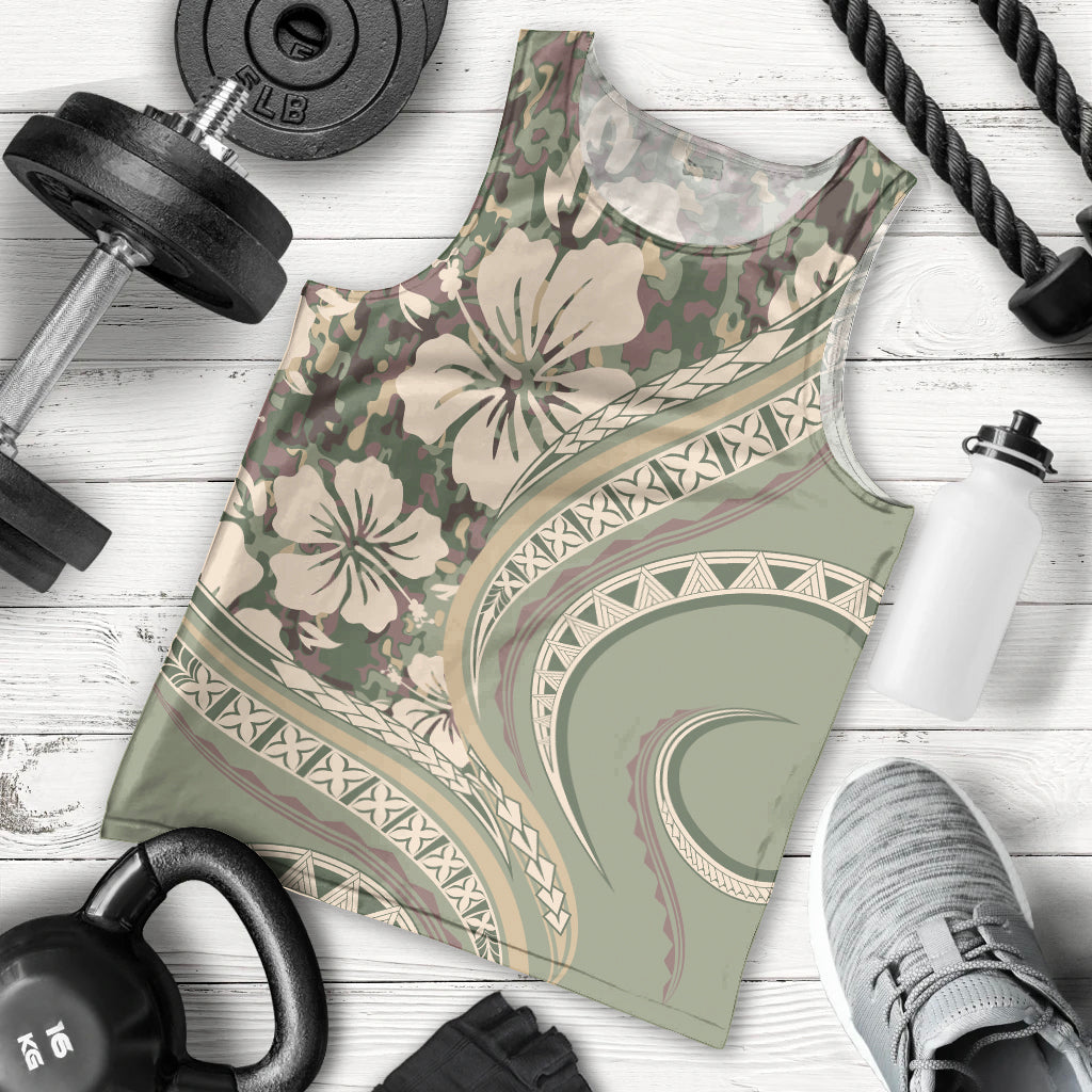 Hawaiian Hibiscus Tribal Vintage Motif Men Tank Top Ver 6
