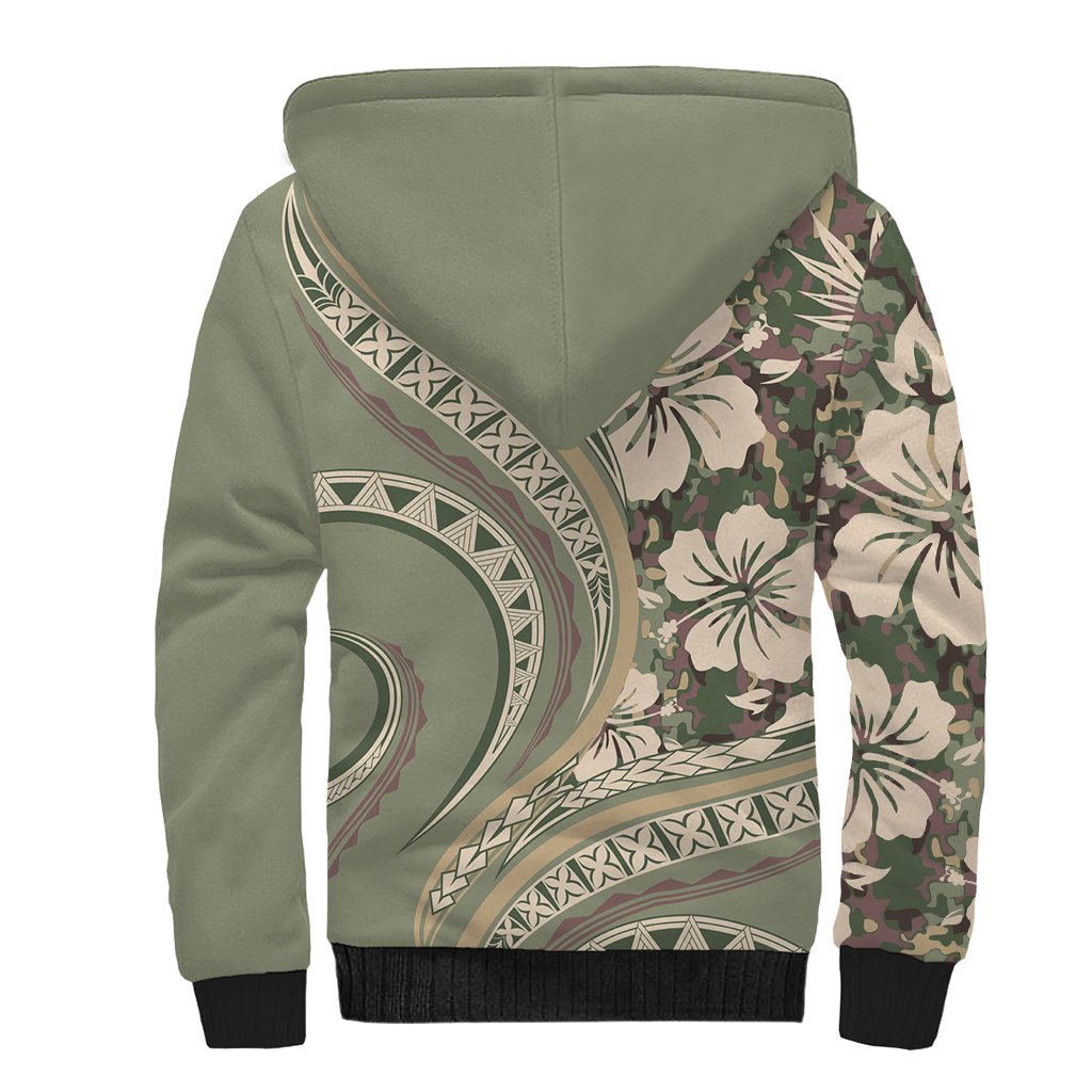 Hawaiian Hibiscus Tribal Vintage Motif Sherpa Hoodie Ver 6 LT9 - Polynesian Pride