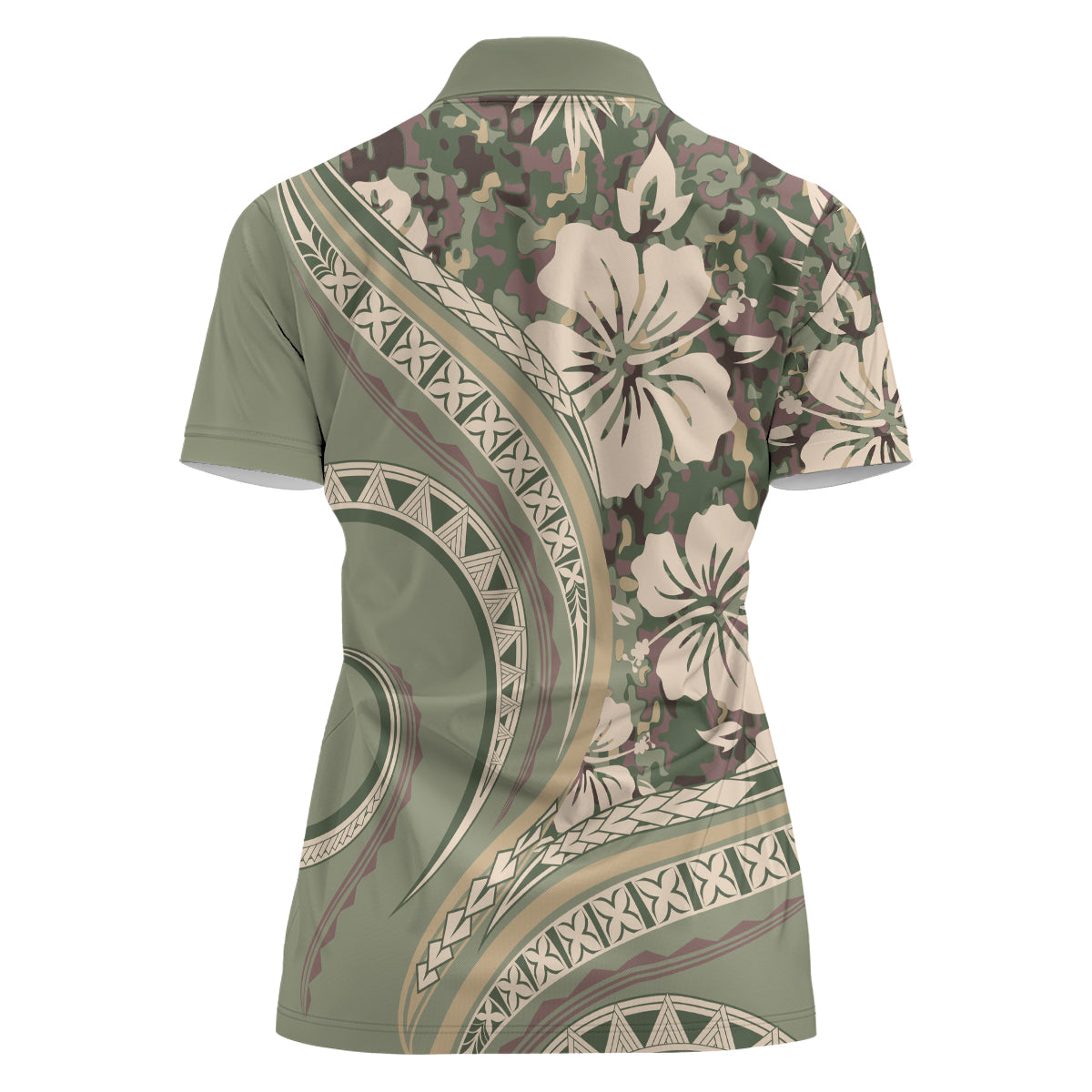 Hawaiian Hibiscus Tribal Vintage Motif Women Polo Shirt Ver 6
