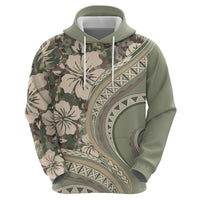 Hawaiian Hibiscus Tribal Vintage Motif Zip Hoodie Ver 6 LT9 - Polynesian Pride