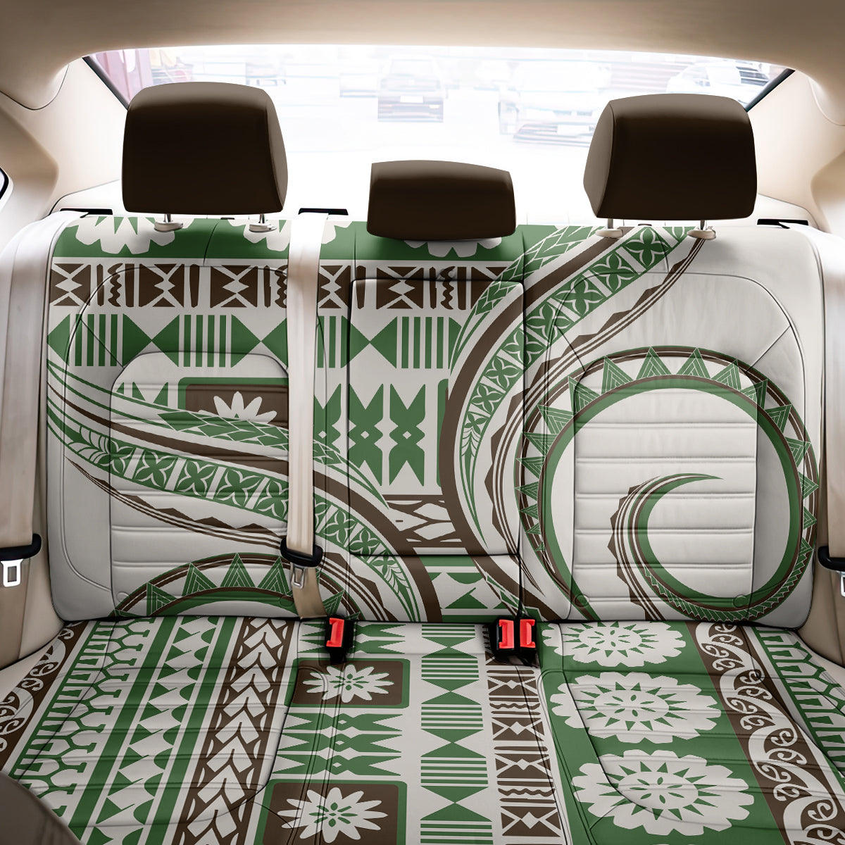 Hawaiian Hibiscus Tribal Vintage Motif Back Car Seat Cover Ver 7