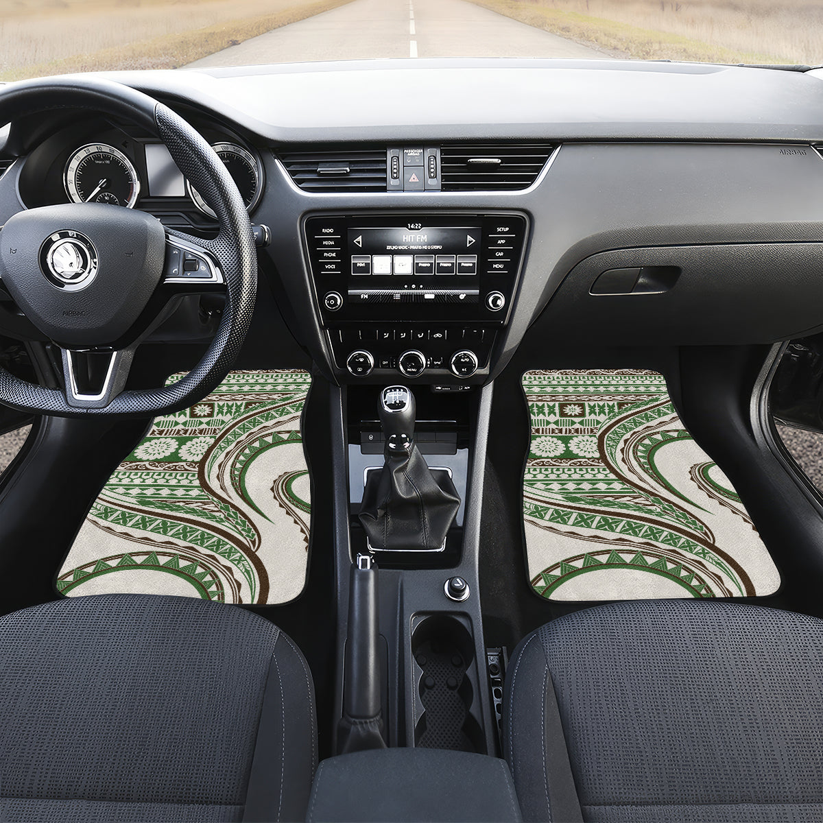 Hawaiian Hibiscus Tribal Vintage Motif Car Mats Ver 7