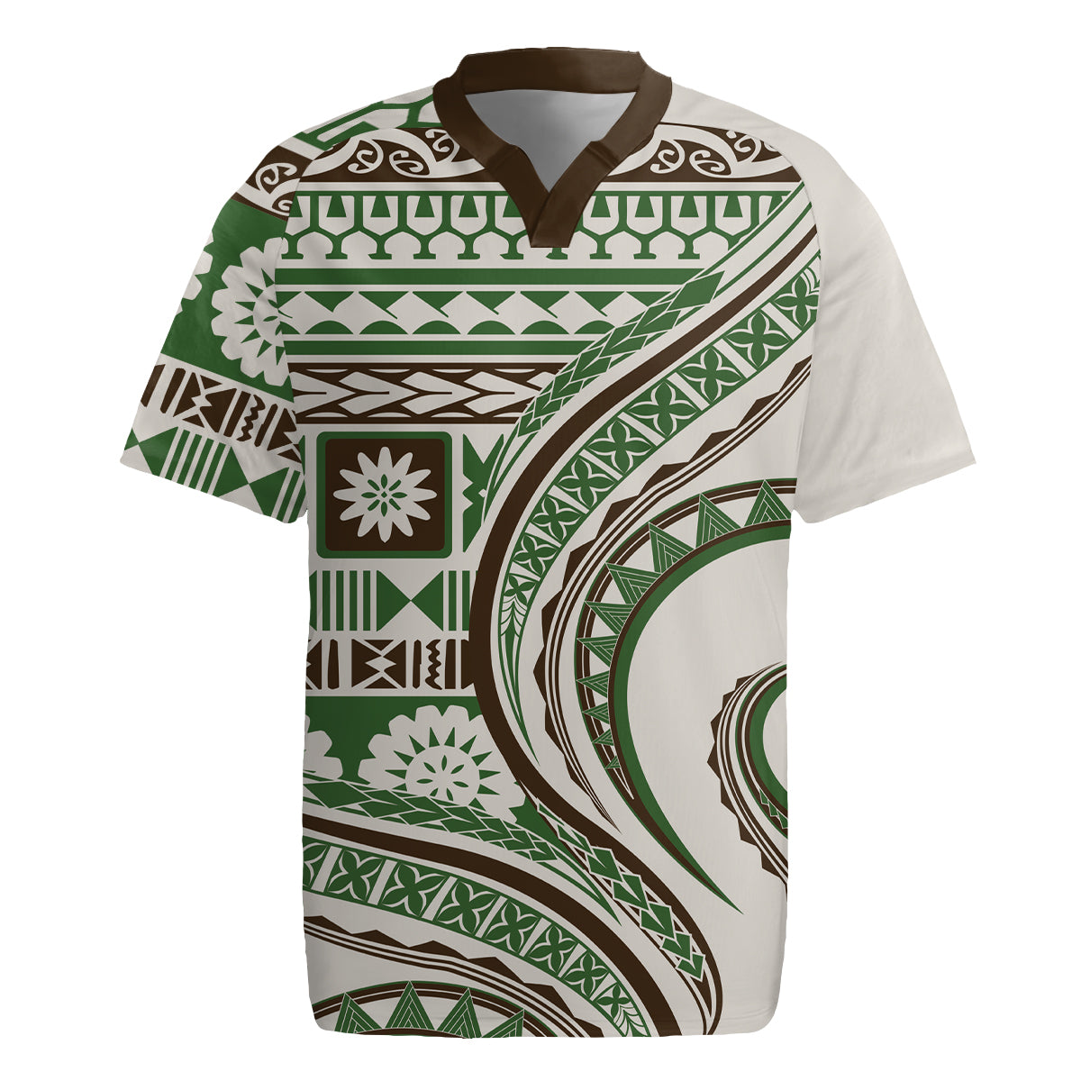 Hawaiian Hibiscus Tribal Vintage Motif Rugby Jersey Ver 7