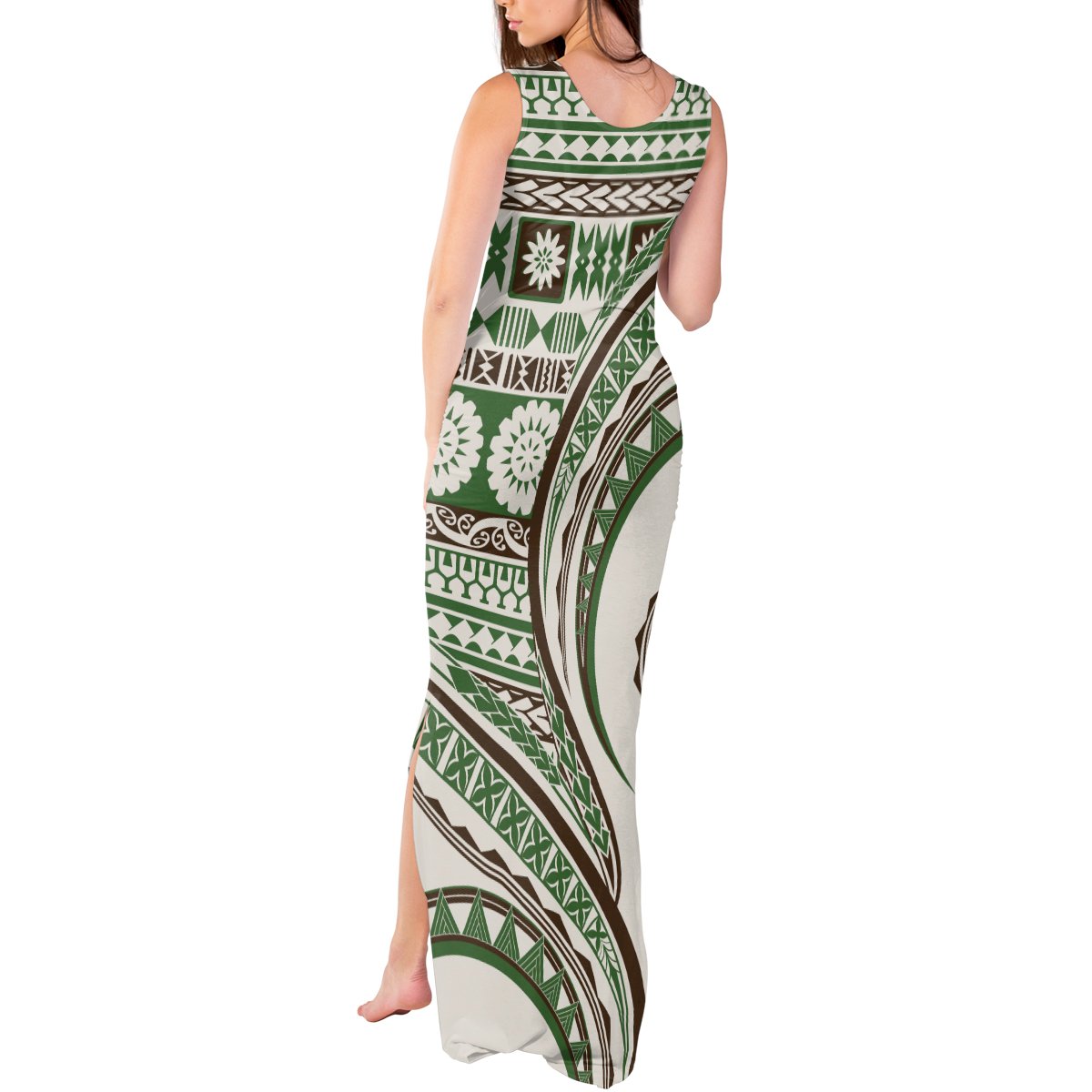 Hawaiian Hibiscus Tribal Vintage Motif Tank Maxi Dress Ver 7 LT9 - Polynesian Pride