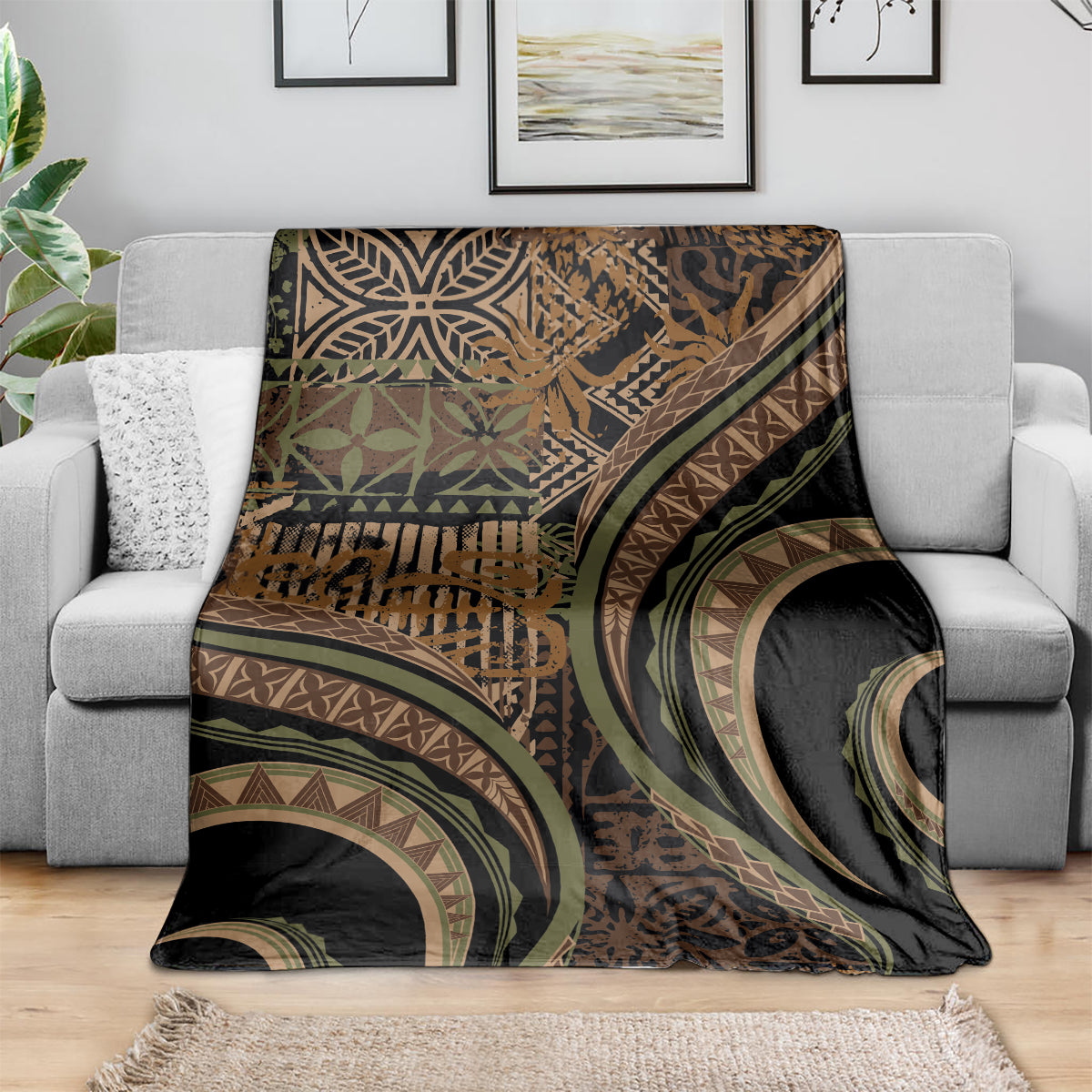 Hawaiian Hibiscus Tribal Vintage Motif Blanket Ver 8 LT9 - Polynesian Pride