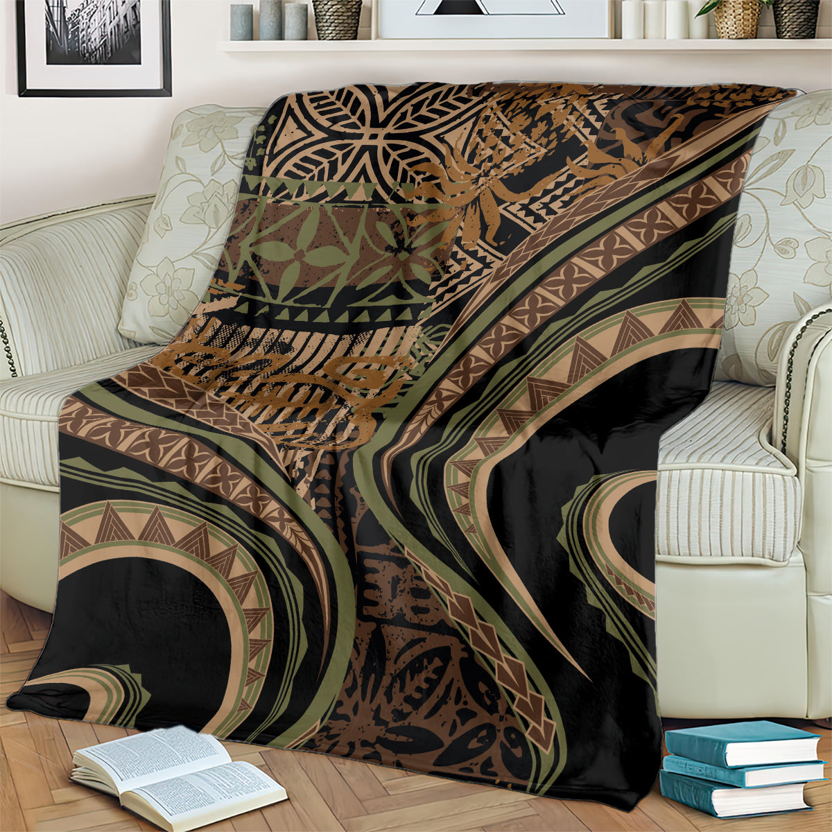 Hawaiian Hibiscus Tribal Vintage Motif Blanket Ver 8 LT9 - Polynesian Pride