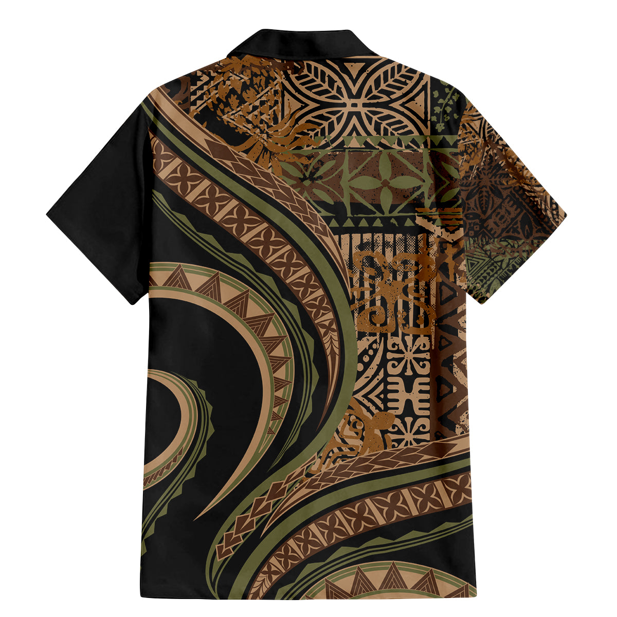 Hawaiian Hibiscus Tribal Vintage Motif Family Matching Mermaid Dress and Hawaiian Shirt Ver 8