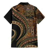 Hawaiian Hibiscus Tribal Vintage Motif Family Matching Mermaid Dress and Hawaiian Shirt Ver 8