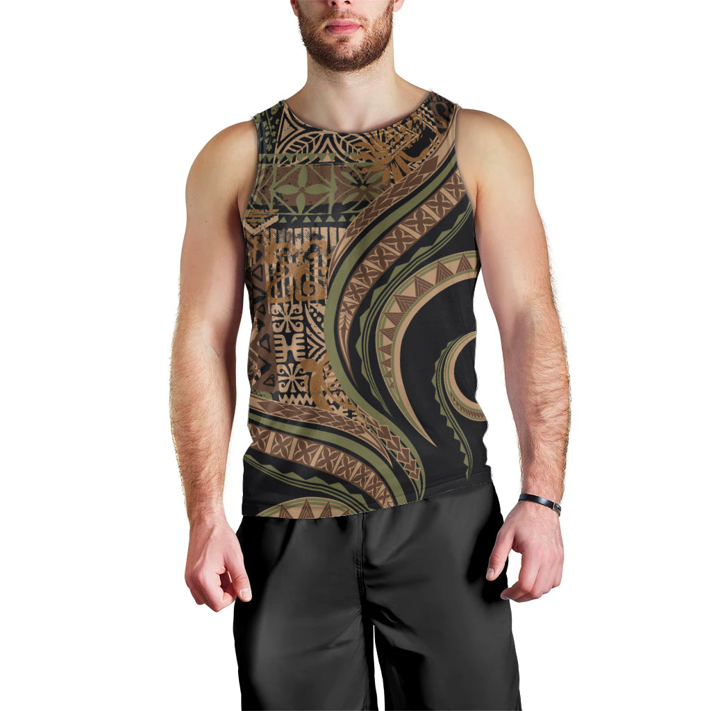 Hawaiian Hibiscus Tribal Vintage Motif Men Tank Top Ver 8
